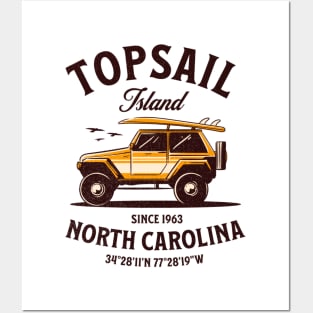 Topsail Island, NC Surfboard Vacationing Posters and Art